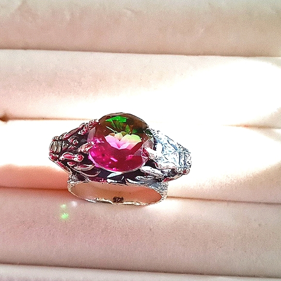 🐲BALI LEGACY WATERMELON QUARTZ DRAGON RING🐲 - Picture 10 of 13